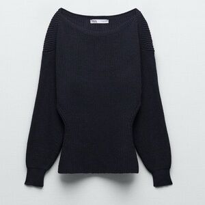 Zara Fitted Black Sweater
